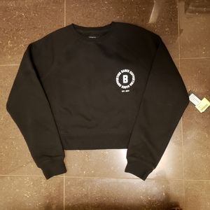 BRUNETTE THE LABEL BLACK CREWNECK CROP Sz M